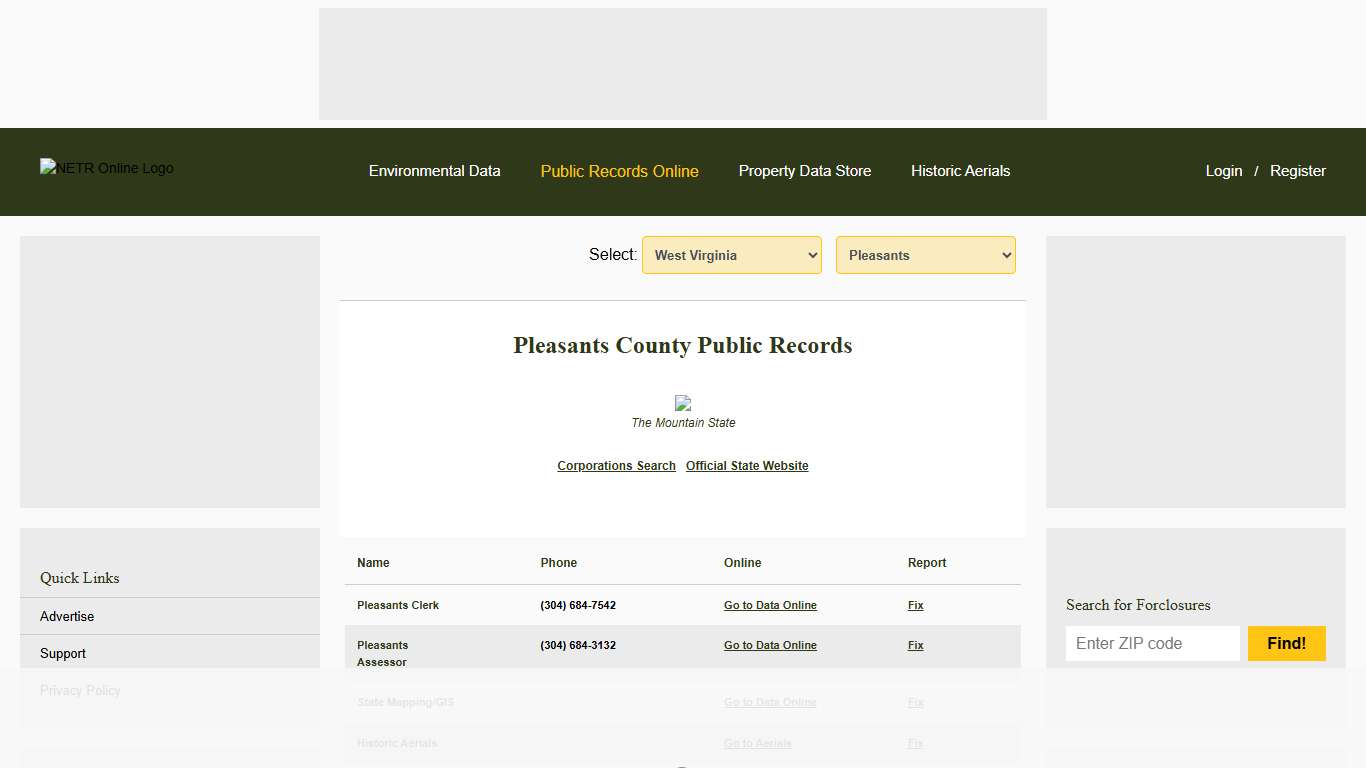 NETR Online • Pleasants • Pleasants Public Records, Search Pleasants Records, Pleasants Property Tax, West Virginia Property Search, West Virginia Assessor